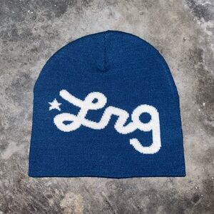 LRG Blue Beanie with White Logo